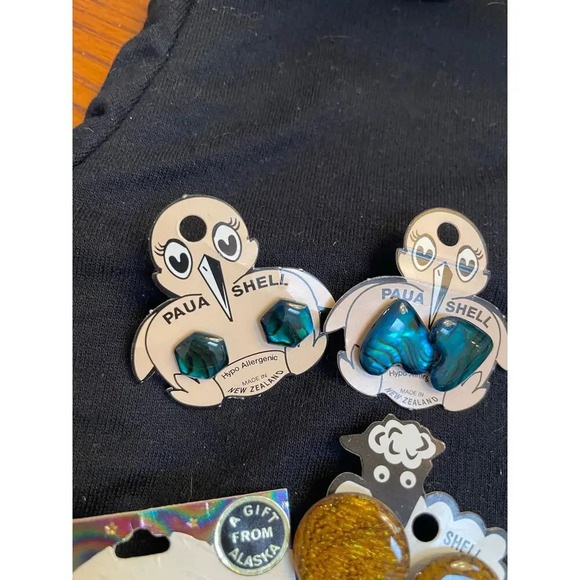 Rainbowflake and Paua Shell Earrings from Alaska and New Zealand - Picture 6 of 8